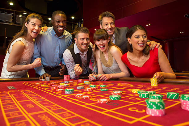 Live roulette table with multiple camera angles